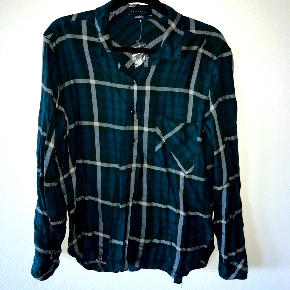 Sanctuary Plaid Long Sleeve Top